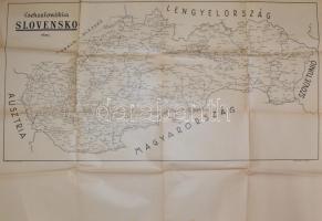 1949 Románia, Ausztria, Szlovákia (Csehszlovákia) térképe. Bp., Offset-nyomda N. V. Hajtások mentén ...