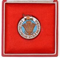 1949-1956. Mezőgazdaság Kiváló Dolgozója zománcozott Br kitüntetés Rákosi-címerrel, eredeti dísztokban (30mm) T:1