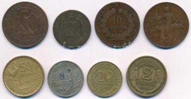 Franciaország 1853-1967. 10c-100Fr (8xklf) T:2,2- France 1853-1967. 10 Centimes - 100 Francs (8xdiff) C:XF,VF