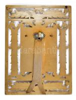 cca 1945 Lengyelország címere. Aranyozott ezüst keret, gilosált díszítéssel, tűzzománc címerképpel. ...