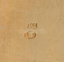 cca 1945 Lengyelország címere. Aranyozott ezüst keret, gilosált díszítéssel, tűzzománc címerképpel. ...