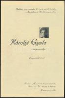 1934 Károlyi Gyula zongoraestje (Erica Morini, Dohnányi, stb.)