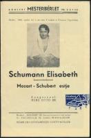 1935 Koncert Rt. Hangversenyvállalat műsorfüzete, Schumann Elisabeth kamara-énekesnő estje, Thomán Mária, stb.