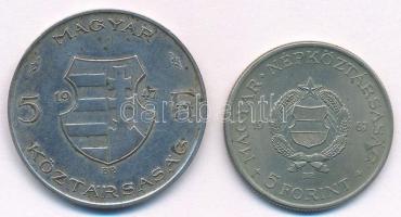 1947. 5Ft Ag "Kossuth" + 1967. 5Ft Cu-Ni-Zn "Kossuth" T:2,2-
Adamo F8.1, F8.2