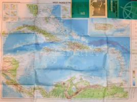 Bartholomew 4 db térkép (New Zealand, West Indies and the Caribbean, Argentina-Chile-Paraguay-Urugua...