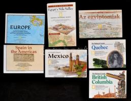 1991-2003 7 db National Geographic térkép (Quebec, Spain in the Americas, British Columbia, Europe, Mexico, stb.)