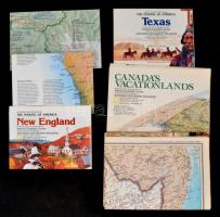 1980-1989 6 db National Geographic térkép (The Peoples Republic of China, Canadas Vacationlands, Texas, New England, Australia, Yellowstone)