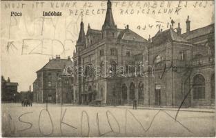 1934 Pécs, indóház, vasútállomás. Vasúti Levelezőlapárusítás 6088.