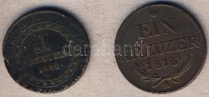 Ausztria/magyar verdejel 1812B 1Kr + Ausztria 1816. 1Kr T:3