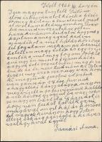 1956 Tamási Anna, Tamási Áron író testvérének saját kézzel írt levele Süttő Istvánnak. Mellékelve Kó...