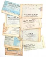 1950-1955 9 db National Geographic térkép (Western Europe, South America, Asia, stb.)