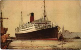 RMS Carinthia. British Cunard Line ocean liner art postcard s: James S. Mara