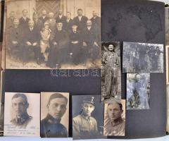 cca 1895-1980 Balogh, Kőszeghy, Szedessy, Cseh, Csuka, Békeffy családok fotóalbuma, 56 p teleragaszt...