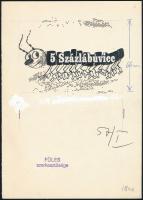 Ruszkay György (1924-1998): 5 Százlábúvicc, tus-montázs, papír, jelzetlen 21,5x15 cm