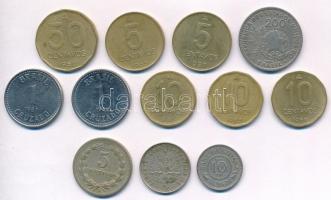 Vegyes: Argentína, Brazília, Guyana, Haiti, Salvador 12db-os vegyes érmetétel T:2- Mixed: Argentina, Brazil, Guyana, Haiti, Salvador 12pcs mixed coin lot C:VF