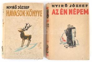 Nyírő József: Havasok könyve és Az Én népem. Bp., 1937, Révai. Kiadói halina-kötésben, némileg foltos borítóval.