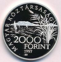 1997. 2000Ft Ag "Régi balatoni hajók / Helka & Kelén" tanúsítvánnyal, műanyag dísztokb...