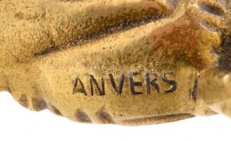 Favágó fiút ábrázoló bronz szobrocska, oldalán Anvers (Antwerpen) felirattal. m: 8,5 cm