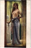1918 Sculptura / Erotic nude lady art postcard. Salon J.P.P. 2/87. s: Max Nonnenbruch (EK)
