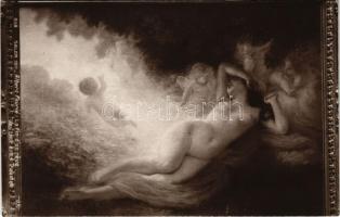 Das Ende eines Traumes / La fin dun reve / Erotic nude lady art postcard. Salon 1911. J.K. 938. s: Albert Fourié