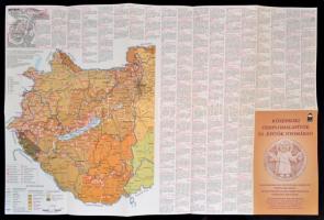 2000 Magyarország középkori eredetű templomainak térképe, 45×68 cm