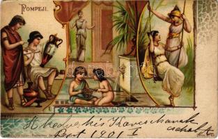 Pompei, Pompeii; Nationalitäten-Postkarten Serie Dess No. 25. Art Nouveau, floral, litho (worn corners)