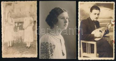 cca 1930 Erdély. 13 db fénykép és fotólap