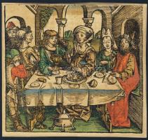 XVI. század: színezett metszet 16x16 cm