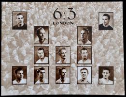 cca 1953 6:3 London, az Aranycsapat tablófotója, 22×29 cm