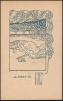 Körösfői Kriesch Aladár (1863-1920): Sz. Perpetua. fametszet, papír, jelzés nélkül, 29x18 cm