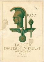 Tag der deutschen Kunst München 1937. 16-18. Juli / German Art Exhibition, NSDAP German Nazi Party propaganda. Verlag Photo-Hoffmann s: R. K. + München, Tag der deutschen Kunst Hauptstadt der Bewegung (glue mark)