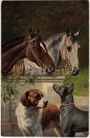 Dogs and horses. T.S.N. Serie 1232. s: Reichert