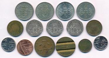 Nagy Britannia 15db-os vegyes érmetétel (14xklf) T:2,2- Great Britain 15pcs of mixed coin lot (14xdiff) C:XF,VF