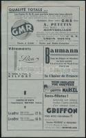 1936.XI.28 F. C. Sochaux-F.-C- Kispest labdarúgó mérkőzés műsorfüzet, 8 p. Sok korabeli reklámmal, h...