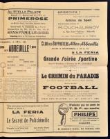 1936.XI.30 Abbeville-Kispest labdarúgó mérkőzés műsorfüzet, 12 p. Sok korabeli reklámmal, francia ny...