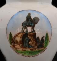 Drasche Kolozsvár Mátyás király szobrát ábrázoló váza. Matricás, jelzett, kopásokkal 12 cm