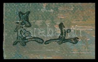 Olvashatatlan jelzéssel: Naplemente. Olaj, vászon, farostra kasírozva, 25×20 cm