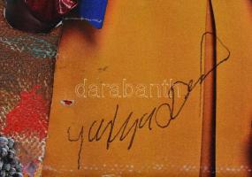 Gulyás jelzéssel: Röpülj páva. Olaj, kollázs, vászon, sérült, 40x30 cm