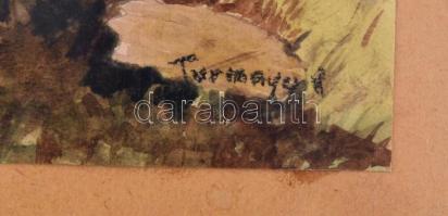 Turmayer jelzéssel: Őszi táj. Akvarell, papír, üvegezett keretben, 31x23,5 cm