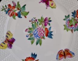 Herendi Viktória mintás lapos tányér készlet 6 db. Kézzel festett, jelzett, minimális kopásokkal. d:...