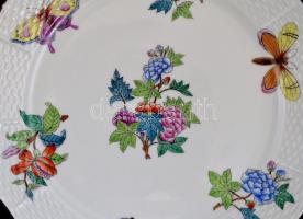 Herendi Viktória mintás lapos tányér készlet 6 db. Kézzel festett, jelzett, minimális kopásokkal. d:...