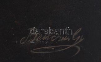 Benczúr jelzéssel: Portré. Olaj, fa, sérült, 80x60 cm