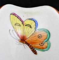 Herendi Viktória mintás hat személyes étkészlet leveses tál nélkül, kézzel festett, jelzett, kis kop...