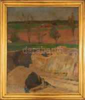 Kosztolányi-Kann Gyula (1868-1945): Dombos táj, olaj, vászon, jelzett (Kann Gyula), sérült (korábban...