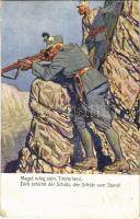 1916 Magst ruhig sein, Tirolerland, Dich schirmt der Schütz, der Schütz vom Stand! / WWI Austro-Hungarian K.u.K. military, mountain troops. B.K.W.I. 164-1. (EK)