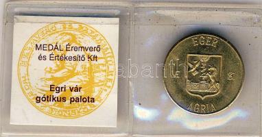 DN "Egri vár gótikus palota" aranyozott emlékérem, tanúsítvánnyal T:2