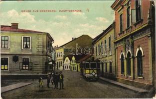 Bohumín, Oderberg; Hauptstrasse / main street, tram, Café Billard. W. L. Bp. 2938. (EB)