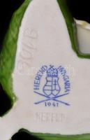 Herendi rózsa. Kézzel festett, jelzett (Herend Hungary 1941), hibátlan. 7,5x4,5 cm