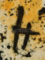 Holomcsik Márta?: Kaspó. Mázas kerámia. Jelzett, lepattanással m: 15 cm