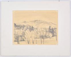 Olvashatatlan jelzéssel (W Knayl?): Gundelfingen (Baden-Württemberg, Németország). Ceruza, papír, pa...